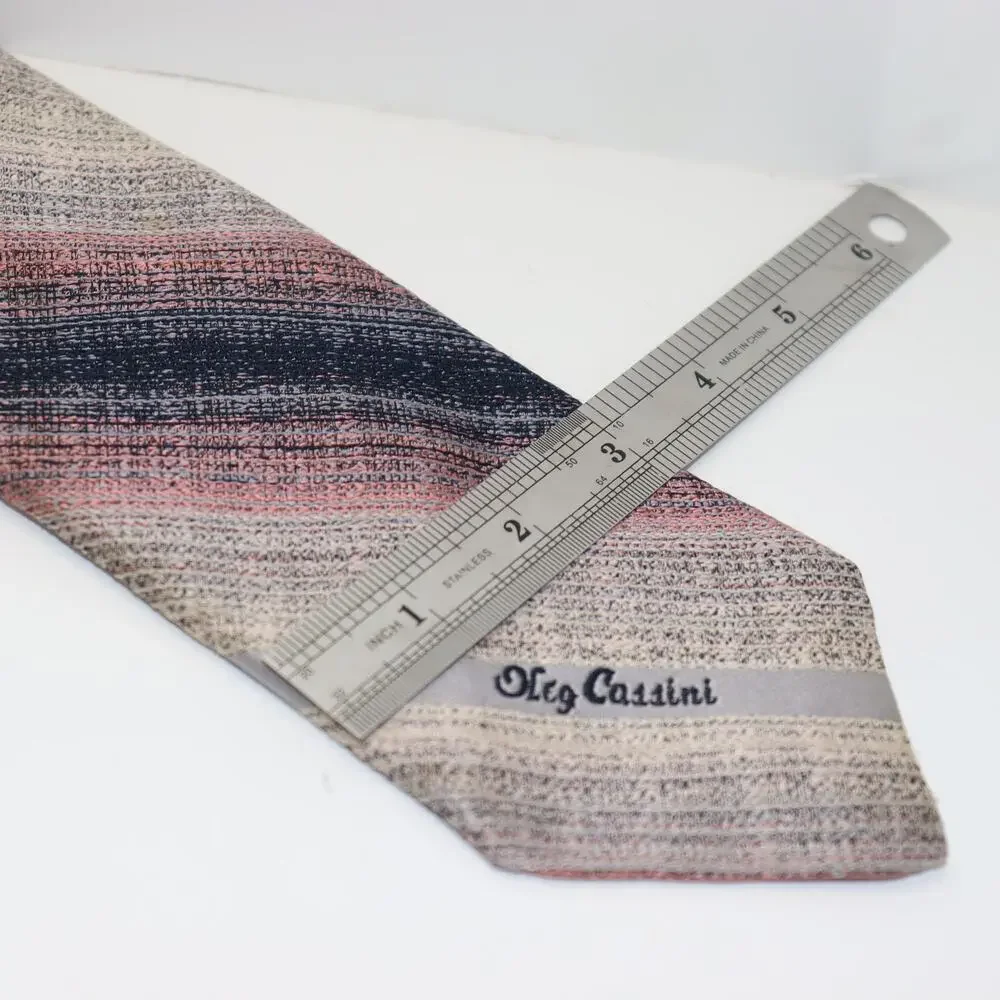 Oleg Cassini Walter Pye’s Abstract Stripe Silk Tie‎ Vintage Luxe 3”